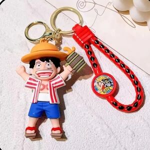 One Piece Luffy Gear Anime Keychain Straw Hat Pirate Manga Anime Gift Cute Charm